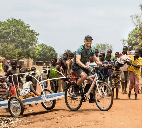 Across dirt roads in a remote town in Northern Africa, pushbikes with special trailers are what is used to transport pregnant women and other patients to the closest health centre